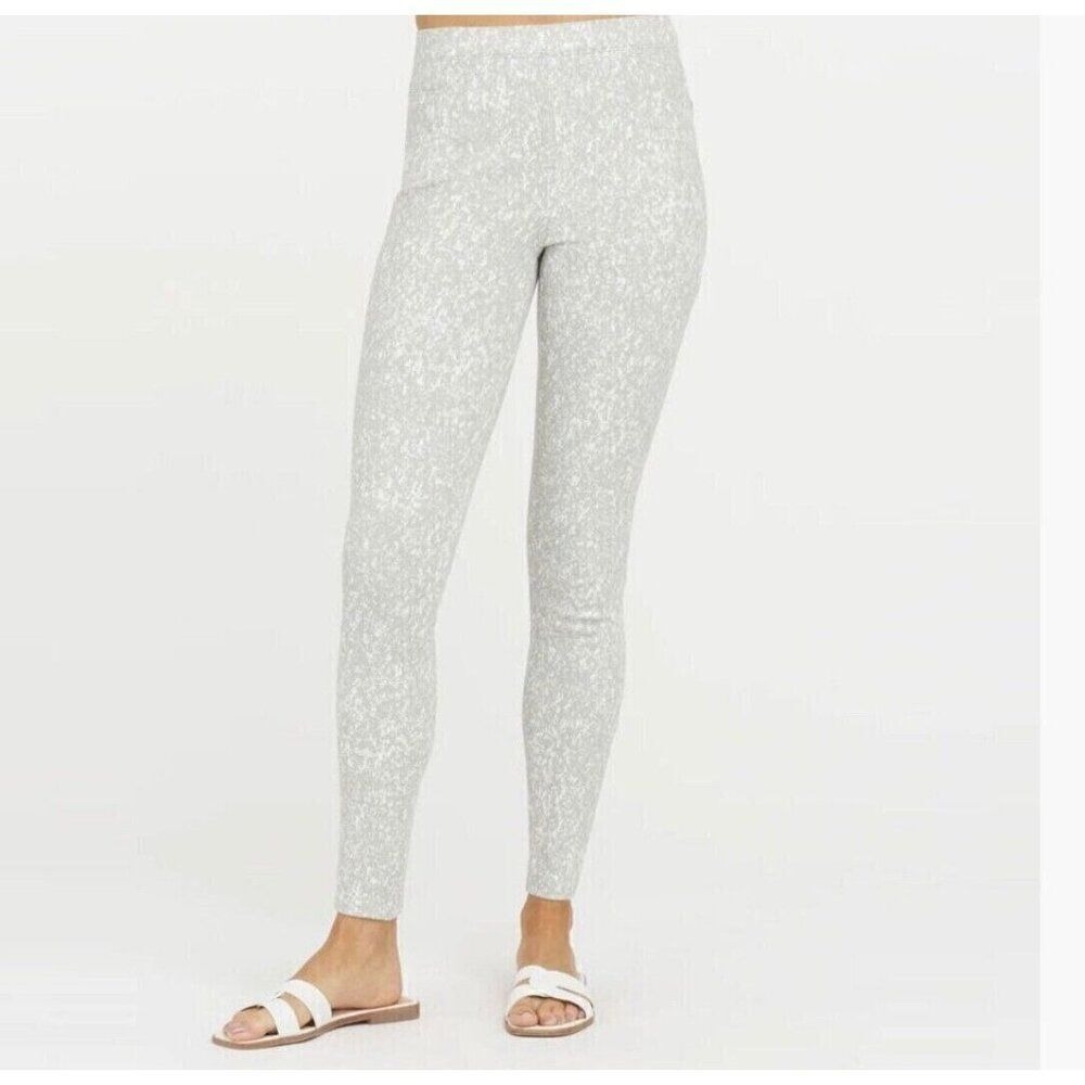 Spanx Ankle Jean-ish‎ Leggings Womens Large Grey Speckled Pants High Rise 20018R